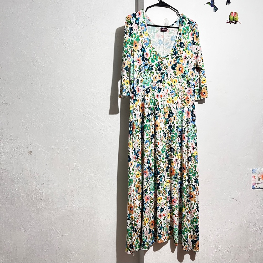 Elegant Floral Salaam Maxi Dress :Box 008: